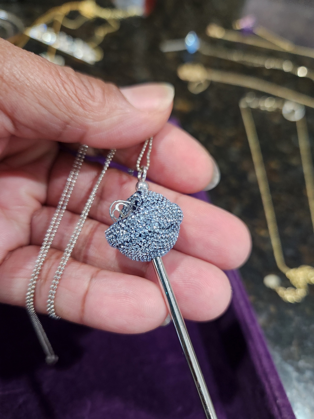 SIS (SIMONE I SMITH) Sweet Touch Of Hope Silver Lollipop Necklace - Picture 3 of 4